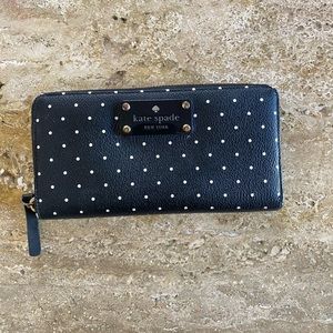 Kate Spade wallet.  Black with white polka dots